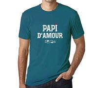 Homme Tee-Shirt Papi d'amour T-Shirt Graphique Éco-Responsable Vintage Cadeau Nouveauté Bleu Canard XXL