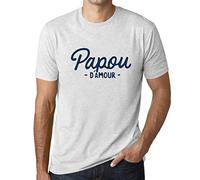 Homme Tee-Shirt Papou d'amour T-Shirt Graphique Éco-Responsable Vintage Cadeau Nouveauté Blanc Chiné XL