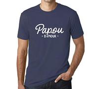 Homme Tee-Shirt Papou d'amour T-Shirt Graphique Éco-Responsable Vintage Cadeau Nouveauté Denim M