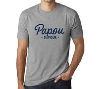 Homme Tee-Shirt Papou d'amour T-Shirt Graphique Éco-Responsable Vintage Cadeau Nouveauté Gris Chiné XXL