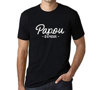 Homme Tee-Shirt Papou d'amour T-Shirt Graphique Éco-Responsable Vintage Cadeau Nouveauté Noir Profond M