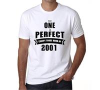 Homme Tee-Shirt Personne N'est Parfait Sauf Ceux Qui Sont Nés En 2001 - No One Is Perfect Except Those Born In 2001 - 23 Ans T-Shirt Graphique Idée Cadeau 23e Anniversaire Vintage Année 2001 Nouveauté