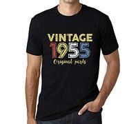 Homme Tee-Shirt Pièces d'origine 1955 - Original Parts 1955 - 71 Ans T-Shirt Graphique Idée Cadeau 71e Anniversaire Vintage Année 1955 Nouveauté Noir Profond 5XL