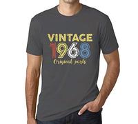 Homme Tee-Shirt Pièces d'origine 1968 - Original Parts 1968 - 58 Ans T-Shirt Graphique Idée Cadeau 58e Anniversaire Vintage Année 1968 Nouveauté Gris Souris 3XL