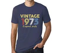 Homme Tee-Shirt Pièces d'origine 1973 - Original Parts 1973 - 52 Ans T-Shirt Graphique Idée Cadeau 52e Anniversaire Vintage Année 1973 Nouveauté Denim M