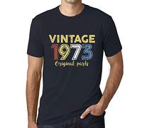 Homme Tee-Shirt Pièces d'origine 1973 - Original Parts 1973 - 53 Ans T-Shirt Graphique Idée Cadeau 53e Anniversaire Vintage Année 1973 Nouveauté Marine XXL