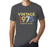 Homme Tee-Shirt Pièces d'origine 1975 - Original Parts 1975 - 50 Ans T-Shirt Graphique Idée Cadeau 50e Anniversaire Vintage Année 1975 Nouveauté Gris Souris L