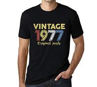 Homme Tee-Shirt Pièces d'origine 1977 - Original Parts 1977 - 48 Ans T-Shirt Graphique Idée Cadeau 48e Anniversaire Vintage Année 1977 Nouveauté Noir Profond L