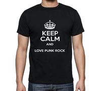 Homme Tee-Shirt Restez Calme Et Aimez Le Punk Rock - Keep Calm And Love Punk Rock - T-Shirt Graphique Éco-Responsable Vintage Cadeau Nouveauté