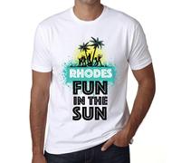 Homme Tee-Shirt S'amuser Au Soleil Dans Les Rhodes - Fun In The Sun In Rhodes - T-Shirt Graphique Éco-Responsable Vintage Cadeau Nouveauté
