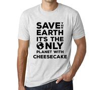 Homme Tee-Shirt Sauvez La Terre C'est La Seule Planète Où Il Y A Du Gâteau Au Fromage - Save The Earth It?S The Only Planet With Cheesecake - T-Shirt Graphique Éco-Responsable Vintage Cadeau Nouveauté
