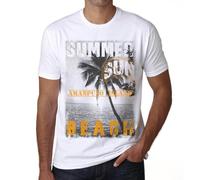 Homme Tee-Shirt Soleil Plage Mer Palmiers Été À L'île D'amanpulo - Sun, Beach, Sea, Palm, Summer In Amanpulo Island - T-Shirt Graphique Éco-Responsable Vintage Cadeau Nouveauté