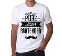 Homme Tee-Shirt Super Barman 100% Pur - 100% Pure Super Bartender - T-Shirt Graphique Éco-Responsable Vintage Cadeau Nouveauté