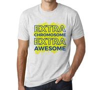 Homme Tee-Shirt Syndrome De Down Chromosome Supplémentaire Extra Génial - Down Syndrome Extra Chromosome Extra Awesome - T-Shirt Graphique Éco-Responsable Vintage Cadeau Nouveauté