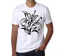 Homme Tee-Shirt Tatouage Tribal Et Lys Tigré - Tribal And Tiger Lily Tattoo - T-Shirt Graphique Éco-Responsable Vintage Cadeau Nouveauté