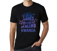Homme Tee-Shirt - The Best View Comes After Hardest Mountain Climb Rwanda - T-Shirt Graphique Éco-Responsable Vintage Cadeau Nouveauté