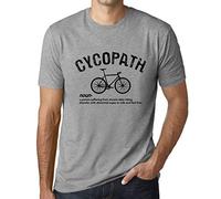 Homme Tee-Shirt Thème Cycliste Cycopath - Cycopath Cycling Theme - T-Shirt Graphique Éco-Responsable Vintage Cadeau Nouveauté Gris Chiné L
