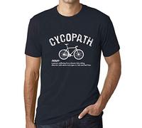 Homme Tee-Shirt Thème Cycliste Cycopath - Cycopath Cycling Theme - T-Shirt Graphique Éco-Responsable Vintage Cadeau Nouveauté Marine M