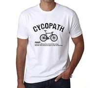 Homme Tee-Shirt Thème Cycliste Cycopath - Cycopath Cycling Theme - T-Shirt Graphique Éco-Responsable Vintage Cadeau Nouveauté Blanc L