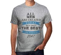 Homme Tee-Shirt Tous Les Hommes Sont Créés Égaux Mais Seuls Les Meilleurs Naissent En 2047 - All Men Are Created Equal But Only The Best Are Born In 2047 - T-Shirt Vintage Cadeau Nouveauté