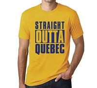 Homme Tee-Shirt Tout Droit Sorti du Québec - Straight Outta Quebec - T-Shirt Graphique Éco-Responsable Vintage Cadeau Nouveauté Jaune L