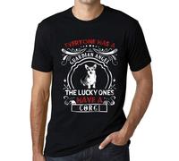Homme Tee-Shirt Tout Le Monde A Un Ange Gardien Les Plus Chanceux Ont Un Corgi - Everyone Has A Guardian Angel The Lucky Ones Have A Corgi - T-Shirt Graphique Éco-Responsable Vintage Cadeau Nouveauté