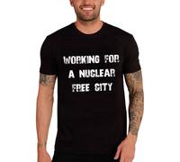 Homme Tee-Shirt Travailler Pour Une Ville Sans Nucléaire - Working For A Nuclear Free City - T-Shirt Graphique Éco-Responsable Vintage Cadeau Nouveauté