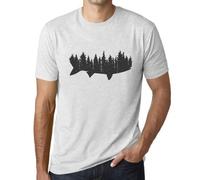Homme Tee-Shirt Tri-Mélange Poisson Et Forêt - Fish And Forest Tri-Blend - T-Shirt Graphique Éco-Responsable Vintage Cadeau Nouveauté