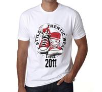Homme Tee-Shirt Un Style Authentique Depuis 2011 - Authentic Style Since 2011 - 13 Ans T-Shirt Graphique Idée Cadeau 13e Anniversaire Vintage Année 2011 Nouveauté