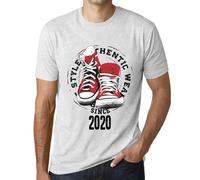 Homme Tee-Shirt Un Style Authentique Depuis 2020 - Authentic Style Since 2020 - 4 Ans T-Shirt Graphique Idée Cadeau 4e Anniversaire Vintage Année 2020 Nouveauté