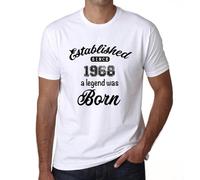 Homme Tee-Shirt Une Légende Est Née Établie Depuis 1968 - A Legend Was Born Established Since 1968 - 56 Ans T-Shirt Graphique Idée Cadeau 56e Anniversaire Vintage Année 1968 Nouveauté