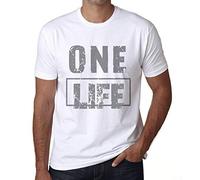 Homme Tee-Shirt Une Vie - One Life - T-Shirt Graphique Éco-Responsable Vintage Cadeau Nouveauté Blanc L