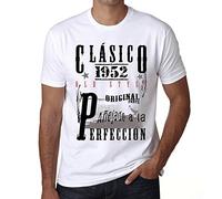 Homme Tee-Shirt Vieilli À La Perfection 1952 - Envejecido a la perfección 1952 - 72 Ans T-Shirt Graphique Idée Cadeau 72e Anniversaire Vintage Année 1952 Nouveauté Blanc L