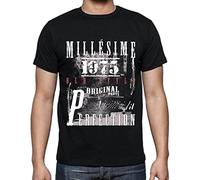 Homme Tee-Shirt Vieilli à la Perfection Millésime 1975 50 Ans T-Shirt Graphique Idée Cadeau 50e Anniversaire Vintage Année 1975 Nouveauté Noir Profond XL