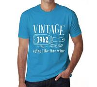 Homme Tee-Shirt Vieillissement Comme Un Bon Vin 1962 - Aging Like A Fine Wine 1962 - 62 Ans T-Shirt Graphique Idée Cadeau 62e Anniversaire Vintage Année 1962 Nouveauté