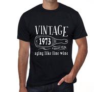Homme Tee-Shirt Vieillissement Comme Un Bon Vin 1973 - Aging Like A Fine Wine 1973 - 51 Ans T-Shirt Graphique Idée Cadeau 51e Anniversaire Vintage Année 1973 Nouveauté