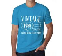 Homme Tee-Shirt Vieillissement Comme Un Bon Vin 1988 - Aging Like A Fine Wine 1988 - 36 Ans T-Shirt Graphique Idée Cadeau 36e Anniversaire Vintage Année 1988 Nouveauté