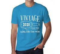 Homme Tee-Shirt Vieillissement Comme Un Bon Vin 2020 - Aging Like A Fine Wine 2020 - 4 Ans T-Shirt Graphique Idée Cadeau 4e Anniversaire Vintage Année 2020 Nouveauté