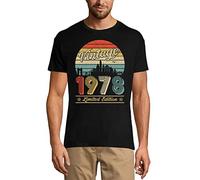 Homme Tee-Shirt Vintage 1978 - Rétro 43ème - Vintage 1978 - Retro 43rd - 43 Ans T-Shirt Graphique Idée Cadeau 43e Anniversaire Vintage Année 1981 Nouveauté Noir Profond L