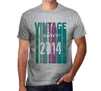 Homme Tee-Shirt Vintage Depuis 2014 - Vintage Since 2014 - 10 Ans T-Shirt Graphique Idée Cadeau 10e Anniversaire Vintage Année 2014 Nouveauté
