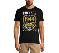 Homme Tee-Shirt Vintage Fabriqué en 1944 Parfaitement Vieilli - 77e - Vintage Made in 1944 Perfectly Aged - 77th - 77 Ans T-Shirt Graphique Idée Cadeau 77e Anniversaire Vintage Année 19