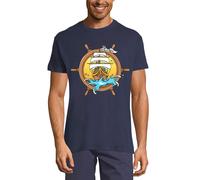 Homme Tee-Shirt Voile Vers L'atlantique - Vie Marine - Navigation Du Navire - Sail To Atlantic - Sea Life - Ship's Sailing - T-Shirt Graphique Éco-Responsable Vintage Cadeau Nouveauté