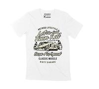 Homme Tee-Shirt Voiture - Hot Rod Authentique - Vintage Garage Sale - Car - Hot Rod Authentic - Vintage Dirty Garage - T-Shirt Graphique Éco-Responsable Vintage Cadeau Nouveauté Blanc XXL