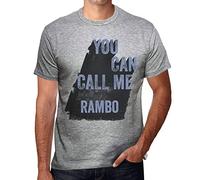 Homme Tee-Shirt Vous Pouvez M'Appeler Rambo - You Can Call Me Rambo - T-Shirt Graphique Éco-Responsable Vintage Cadeau Nouveauté Gris Chiné L