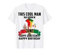 Homme This Cool Man Was Born in June Juneteenth Dad Papa Pop Oncle T-Shirt Graphique avec Valeur
