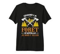 Homme Tronçonneuse Rigolo Forestier & Bûcheron Forêt m'appelle T-Shirt Haut de Gamme