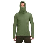 Homme Tshirt Anti Uv avec Capuche pour Pêche Plage Chemise Anti Uv Randonnée UPF 50+ Course Léger Respirant Fonctionnel Séchage Rapide Rashguard à Manches Longues Pullover de Plage Protection
