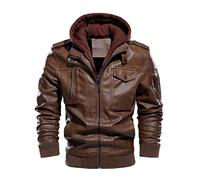 Homme Veste Cuir Véritable Zippée Veste Chauffante Homme Bombardier Manteau Hiver Veste Homme Polaire Doudoune Homme Aviateur Capuche Blouson Moto Homme Chaude Et Épaisse Jacket 2024 Pas Cher
