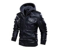 Homme Veste Cuir Véritable Zippée Veste Chauffante Homme Bombardier Manteau Hiver Veste Homme Polaire Doudoune Homme Aviateur Capuche Blouson Moto Homme Chaude Et Épaisse Jacket 2024 Pas Cher
