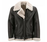 Homme Veste de Peau Mouton James en Cuir Mérinos Fourrure Véritable